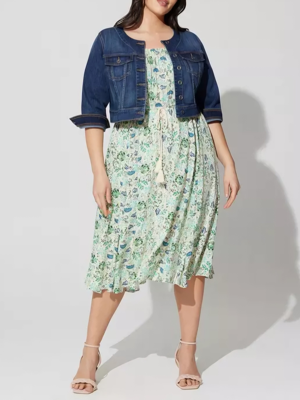 TORRID Dark Blue Denim Collarless Crop Jacket -Size:1